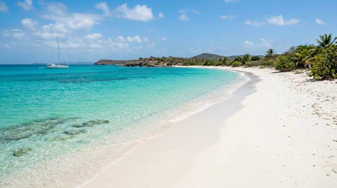 Playa de arena blanca en La Tortuga (imagen ilustrativa)